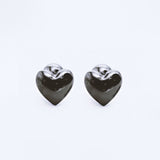 Heart Earrings - Black