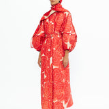 Celestial Linen Dress - Red