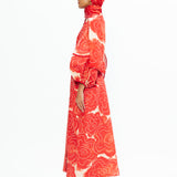 Celestial Linen Dress - Red