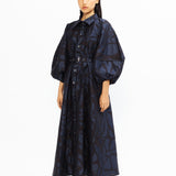 Celestial Applique Dress - Black and Midnight Blue