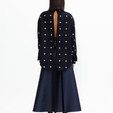 Dot Embroidered Wool Shirt