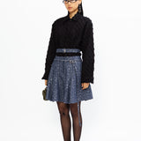 Circle Denim Mini Skirt