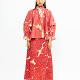 Daisy Linen Skirt - Red