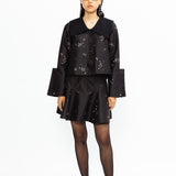 Circle Rivetted Mini Skirt - Onyx