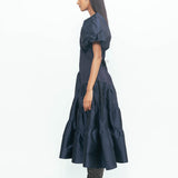 Poof Ruching Dress - Midnight Blue