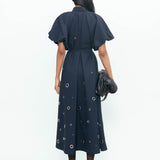 Simone Rivetted Dress - Navy