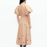 Simone Rivetted Dress - Beige