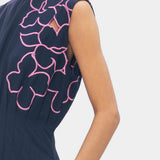 Caelis Embroidered Dress - Navy
