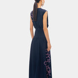 Caelis Embroidered Dress - Navy