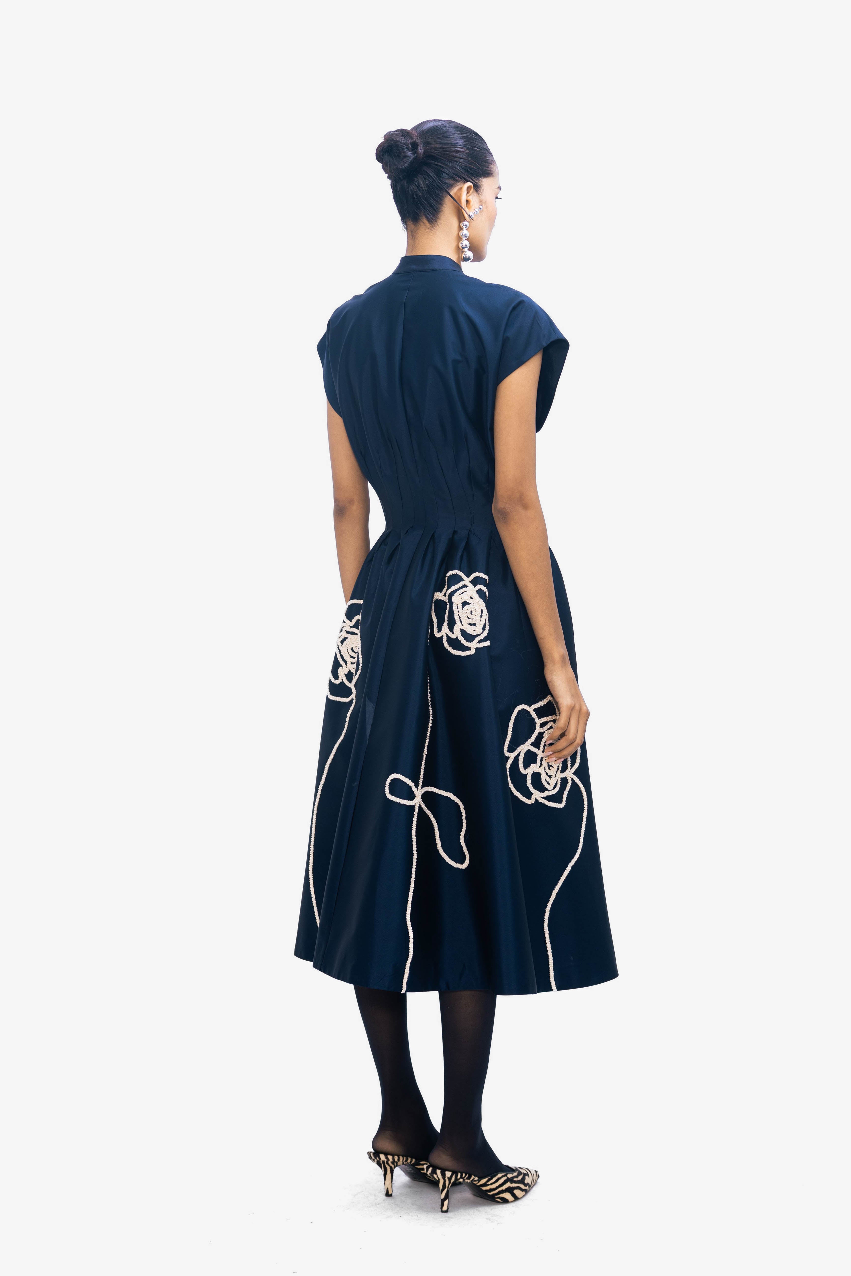 Lovebirds Navy Selene Midi Dress Navy / XS