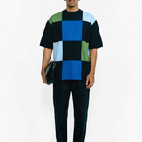 Checker Board Knit T-Shirt