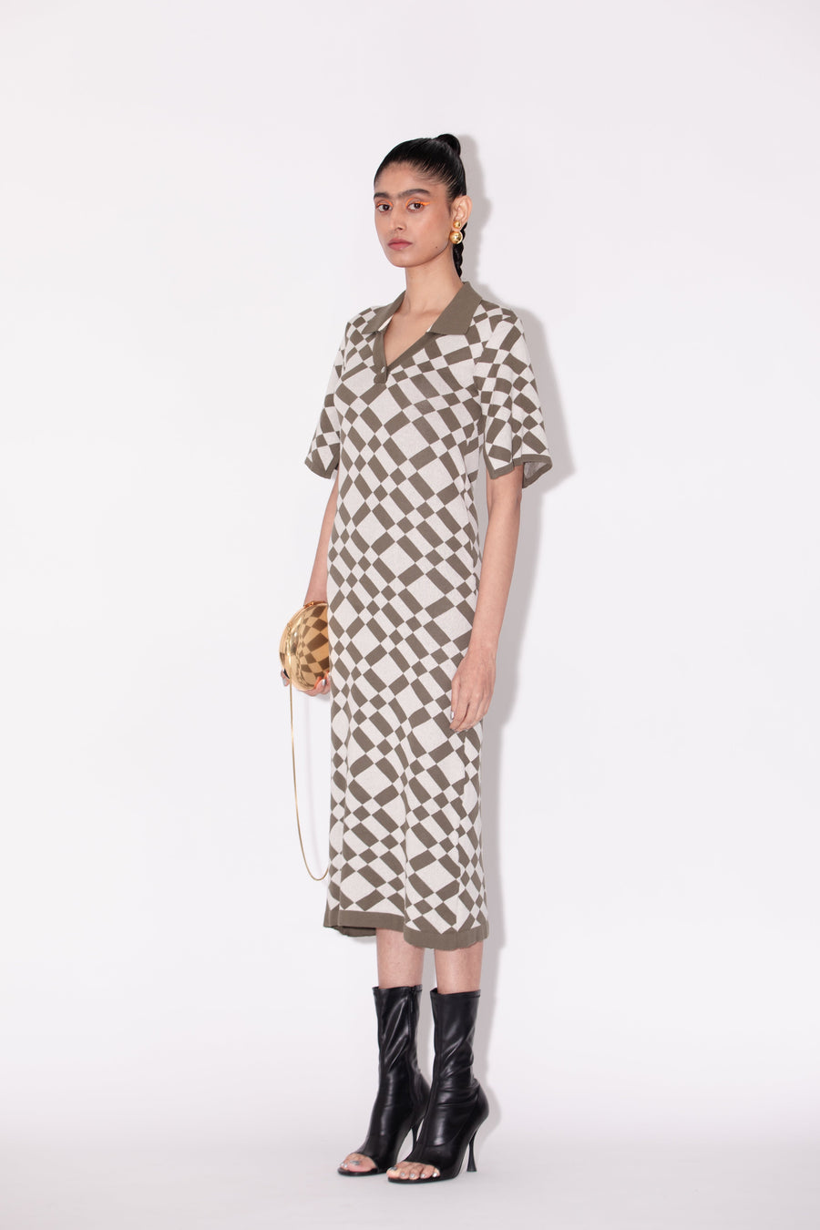Cleo Knit Dress-Olive/ L