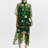 Mono Daisy Dress - Green & Pink