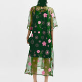 Mono Daisy Dress - Green & Pink
