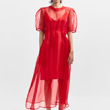 Keira Organza Dress Set - Red