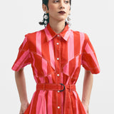 Macau Dress - Pink & Red