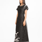 Lapel Embroidered Dress