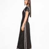 Lapel Embroidered Dress