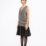 Pinstripe Layered Dress