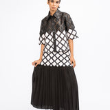 Lattice Pleated Skirt