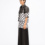 Lattice Pleated Skirt