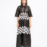 Lattice Midi Dress