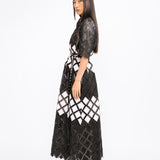 Lattice Midi Dress