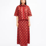 Lattice Shirt - Burgundy