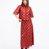 Lattice Shirt - Burgundy