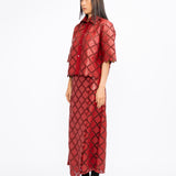 Lattice Shirt - Burgundy