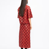 Lattice Shirt - Burgundy