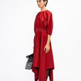 Wrapfall Dress - Maroon