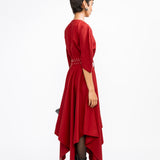 Wrapfall Dress - Maroon