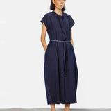 Flow Shirt Dress - Navy