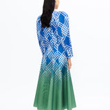 Garnet Dress - Steel Blue and Green