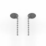 Plate and String Earrings - Silver