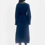 Pearl Boucle Dress-Navy