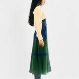 Peacock Crepe Dress