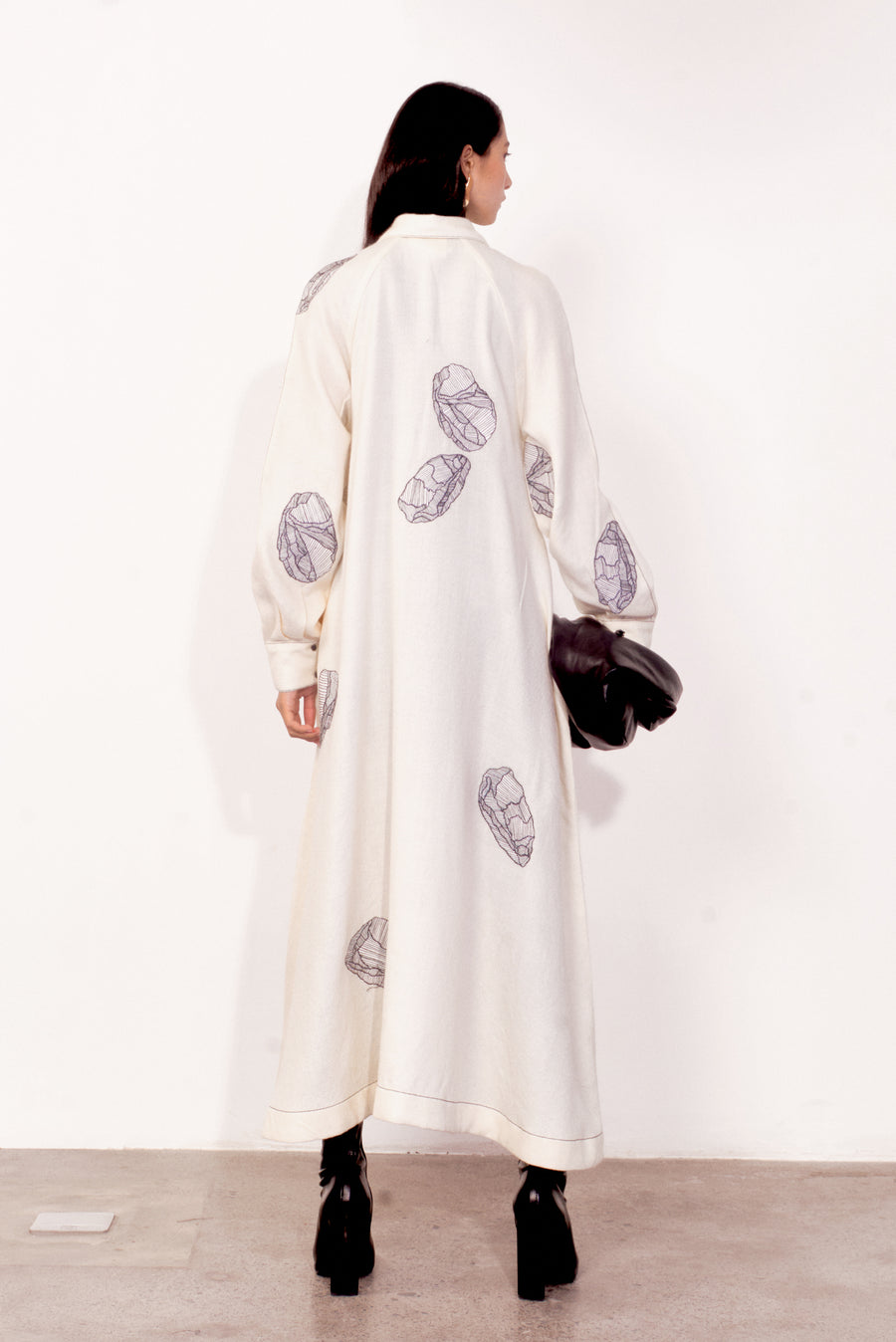Ginnie Merino Wool Embroidered Dress