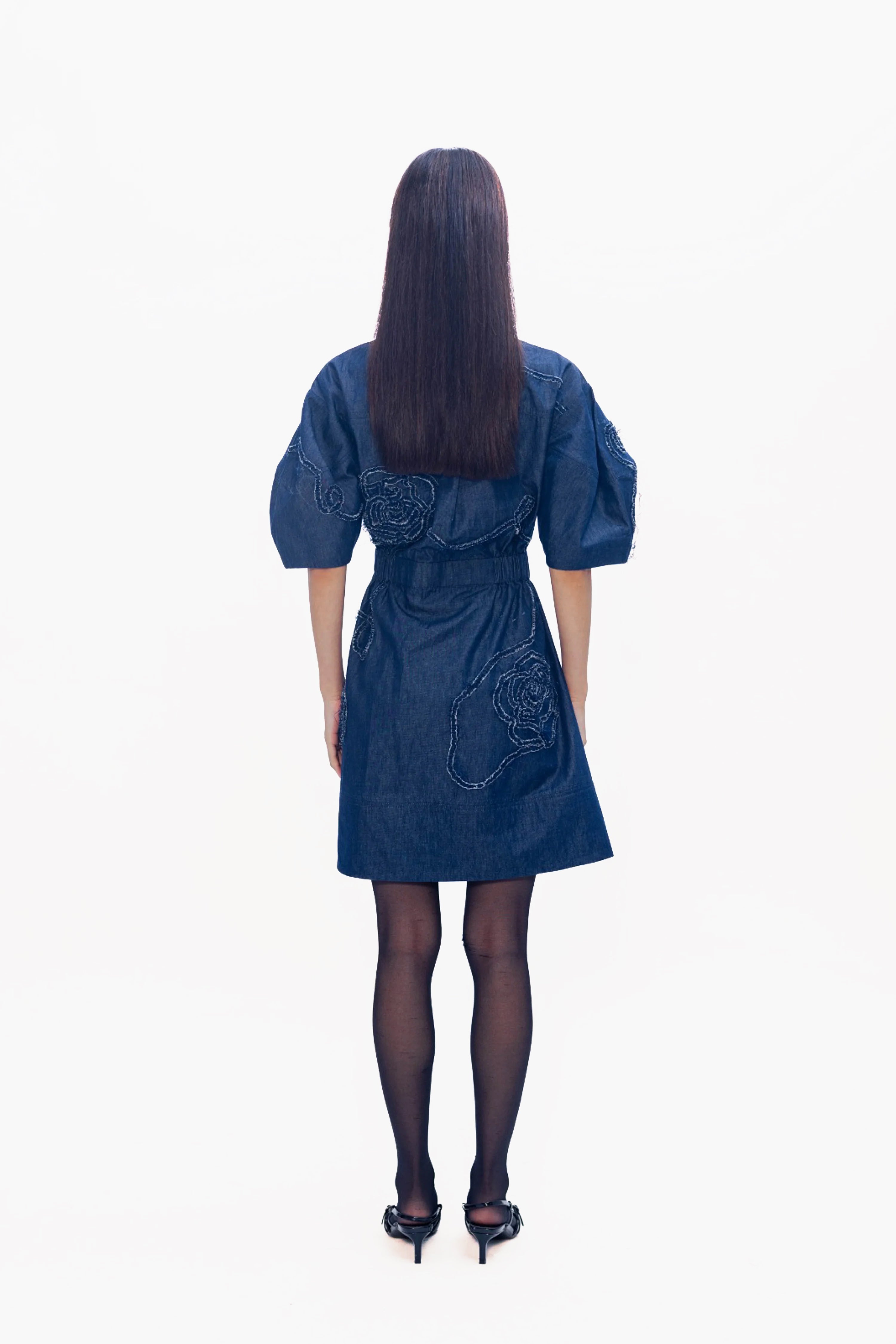 blue denim one piece dress Baltic Born Womens Annie Denim Maxi Dress | Blue