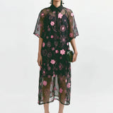 Mono Daisy Dress - Black - SALE