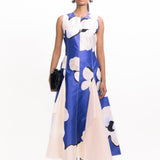 Silver Night Dress - Cerulean Blue