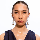 Horn String Earrings - Silver