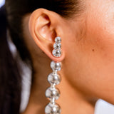 Horn String Earrings - Silver