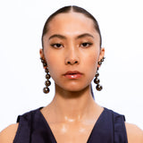 Horn String Earrings -Black