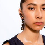 Horn String Earrings -Black