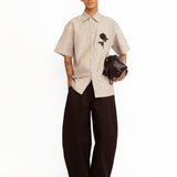 Oleander Applique Shirt - Silver