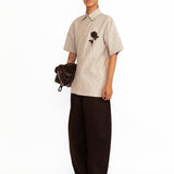 Oleander Applique Shirt - Silver
