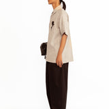 Oleander Applique Shirt - Silver