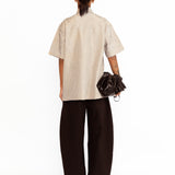 Oleander Applique Shirt - Silver